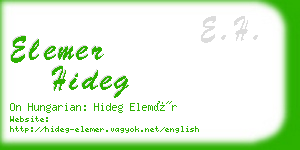 elemer hideg business card